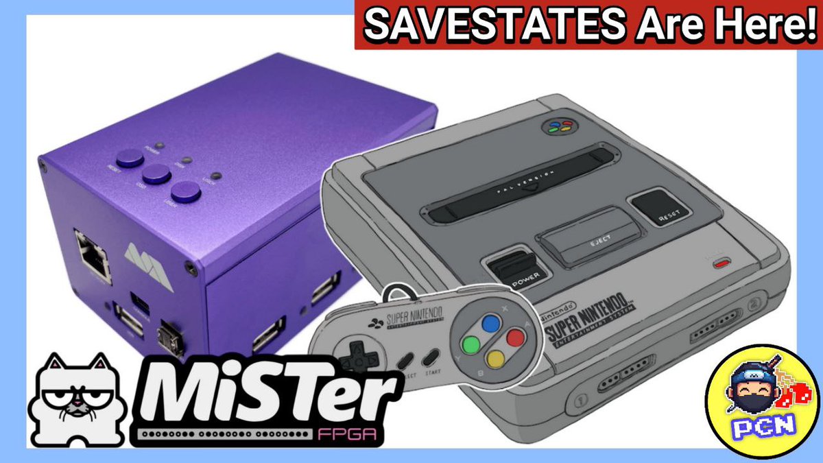 BIG NEWS!
The SNES #MiSTerFPGA core now supports SAVESTATES!
Thanks to paulb-nl 👍

Full details here
👇📼👇
youtu.be/MZ9H_3AcSC8
including tutorial and links to everything required.

#MiSTerisKing