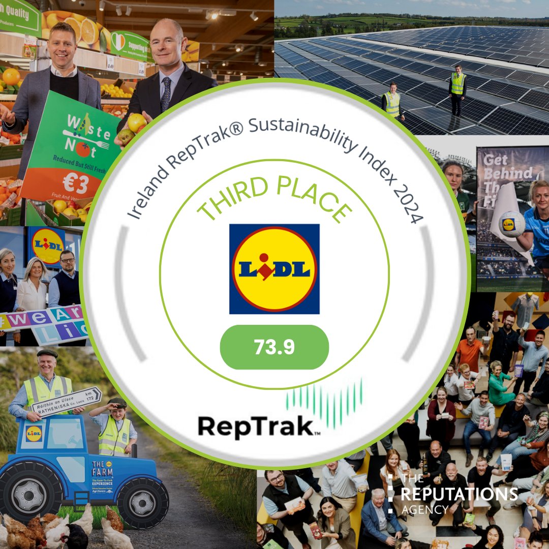 Congratulations to Robert Ryan, CEO of <a href="/lidl_ireland/">Lidl Ireland</a>   and <a href="/lidl_ni/">Lidl NorthernIreland</a> and his team for their top-three finish overall in this year's Ireland RepTrak Sustainability Index.