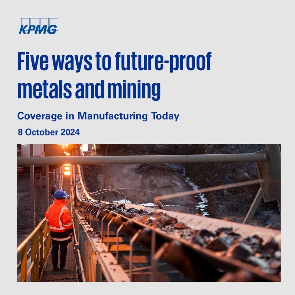 KPMGIndia's tweet photo. The #metals and #mining industry is very concerned about #commoditypricerisk, as new hazards have resulted in an increase in commodity-price volatility during the last ten years. For a long-term, sustainable firm, executives should prioritise increasing #efficiency, deploying #technology, and having #strongfinance in order to withstand greater volatility and flourish through cycles - Explore more findings from the 'KPMG 2024 Global Metals and Mining Outlook' in @MfrgTodayIndia https://t.co/H7d3QqDJsU