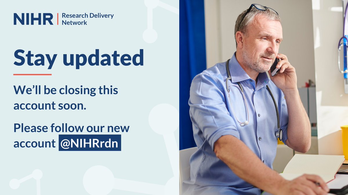 NIHR CRN Yorkshire & Humber (@nihrcrn_yorks) on Twitter photo The best place to hear from us is now <a href="/NIHRrdn/">NIHR Research Delivery Network</a>. We’ll be closing this account soon, so please follow us at our new home to stay up to date! The best place to hear from us is now <a href="/NIHRrdn/">NIHR Research Delivery Network</a>. We’ll be closing this account soon, so please follow us at our new home to stay up to date!