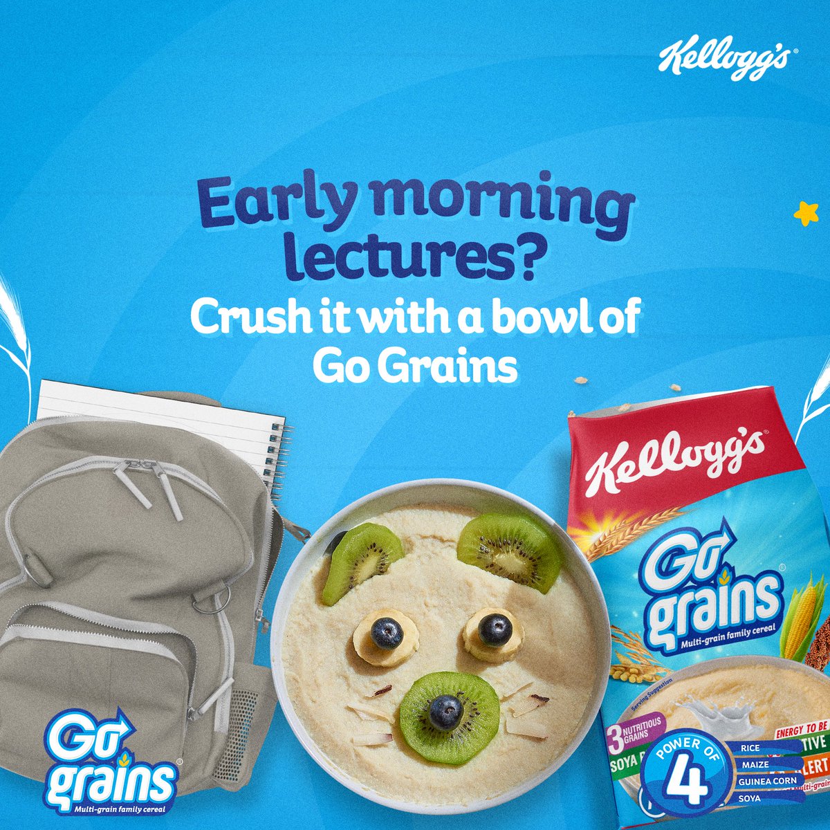 KelloggsNigeria's tweet photo. Kellogg’s Go Grains got you! 

Have you had breakfast today?

#KelloggsGoGrains #KelloggsWorldsNo1 #KelloggsNigeria #KelloggsSuperStars #BreakfastTimeIsKelloggsTime #Healthybreakfast #Powerof4 #Activelifestyle https://t.co/u2y1qxjtDp
