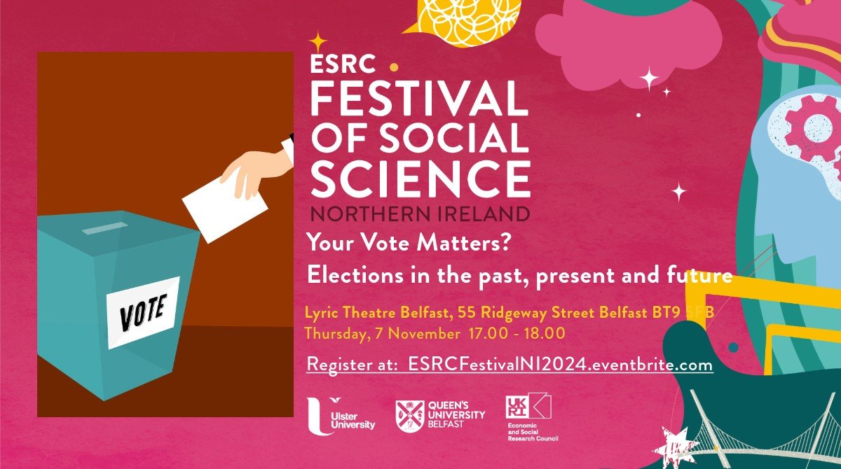 Centre for Economics, Policy and History (CEPH) (@ceph_ie) on Twitter photo 🎙️Live Event!🎙️
Join us next month on November 7th in the Lyric Theatre, Belfast, as a panel of economic historians discuss elections, voter fraud, and why your vote still matters.
Tickets are available now, register here: festivalofsocialscience.com/events/your-vo…
<a href="/ESRC/">Economic and Social Research Council</a> <a href="/ESRCFestivalNI/">ESRC Festival NI</a> 🎙️Live Event!🎙️
Join us next month on November 7th in the Lyric Theatre, Belfast, as a panel of economic historians discuss elections, voter fraud, and why your vote still matters.
Tickets are available now, register here: festivalofsocialscience.com/events/your-vo…
<a href="/ESRC/">Economic and Social Research Council</a> <a href="/ESRCFestivalNI/">ESRC Festival NI</a>
