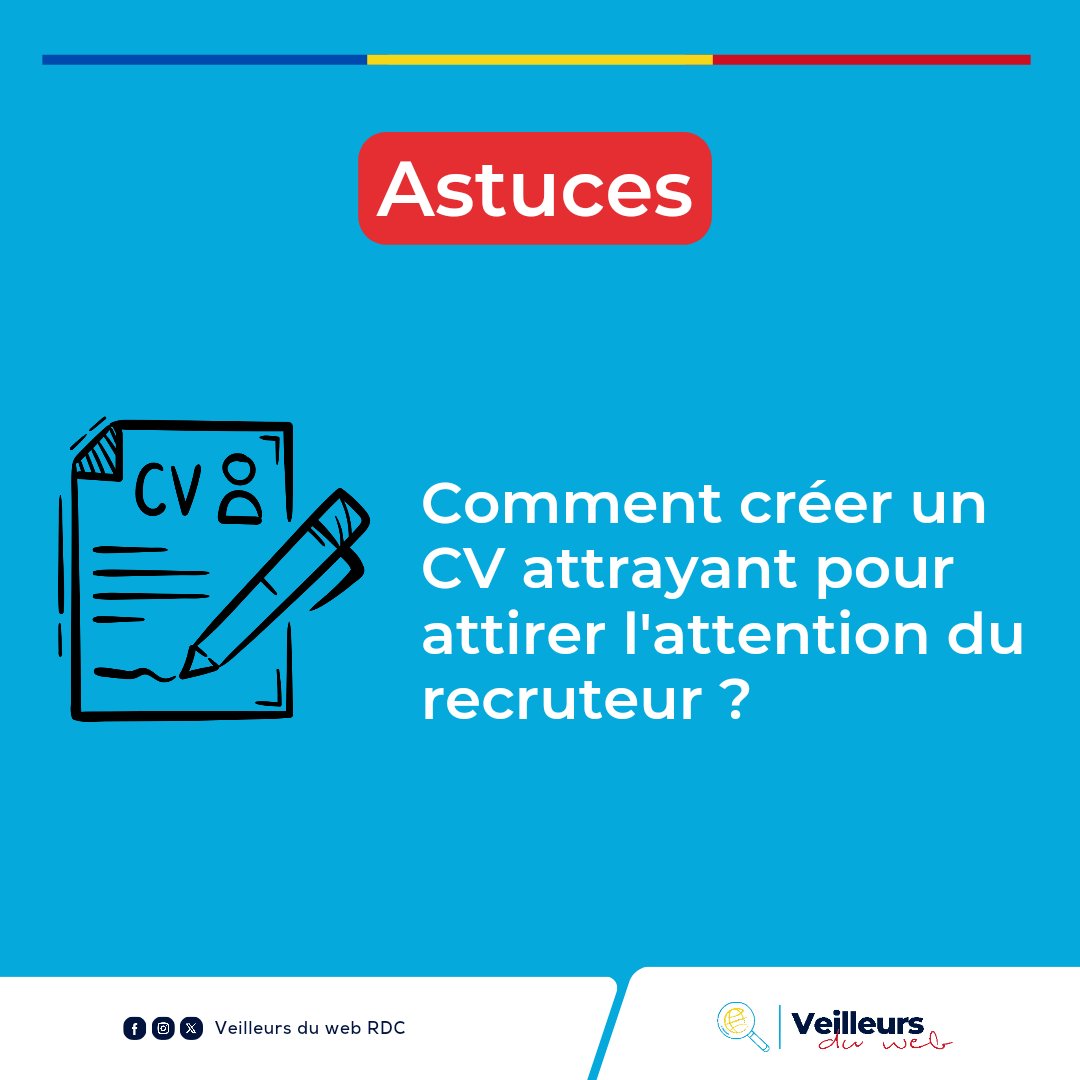 veilleursduweb's tweet photo. Sais-tu qu'en suivant n'importe quel conseil de conception d'un CV sur Internet, tu peux tomber sur des faux et louper le travail de ton rêve ?

Pour ne pas tomber dans ce piège, regarde ce que beaucoup de recruteurs recommandent pour rédiger ton CV 👇
https://t.co/OcHwrxem1K https://t.co/ydoyqK3Bvk
