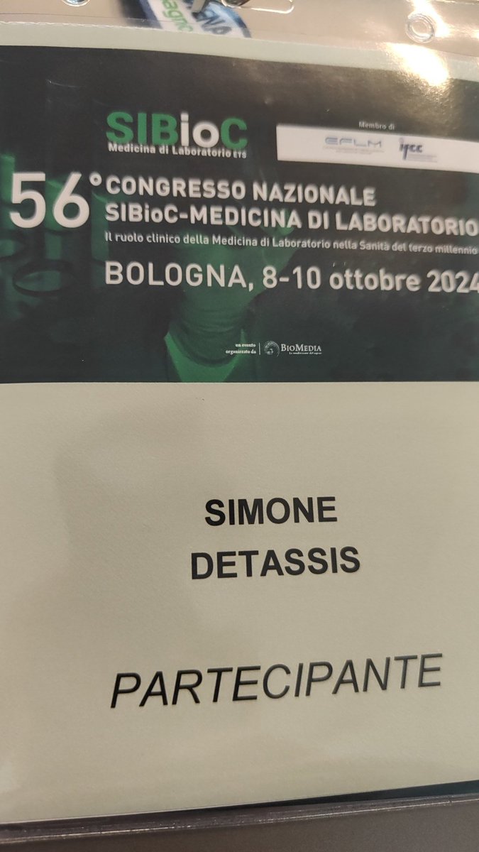 First time to <a href="/La_SIBioC/">SIBioC - Medicina di Laboratorio</a> national congress! There is a lot to learn from very interesting topics on #laboratorymedicine