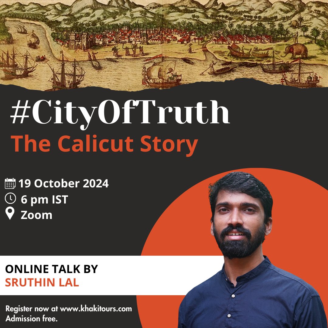 Announcing Talk 245
#CityOfTruth – The Calicut Story
by Sruthin Lal

Once a bustling global trading hub, Calicut thrived at the crossroads of spice routes connecting East and West for over half a millennium. Renowned for its cosmopolitanism and dynamic commerce, the city shaped