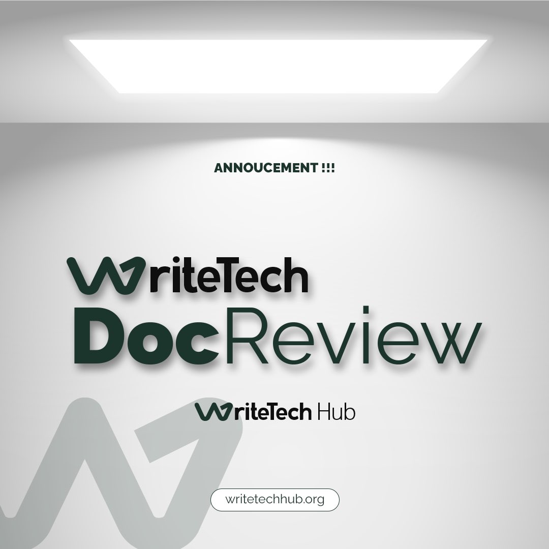 WriteTechHub's tweet image. WriteTech DocReview Series Update!🔔

Our team of professional technical writers is currently vetting the submitted reviews. 
Necessary feedback will be provided very soon.

Let’s keep our fingers crossed.

Well done on the amazing work so far, All the best!

#DocsReviewSeries