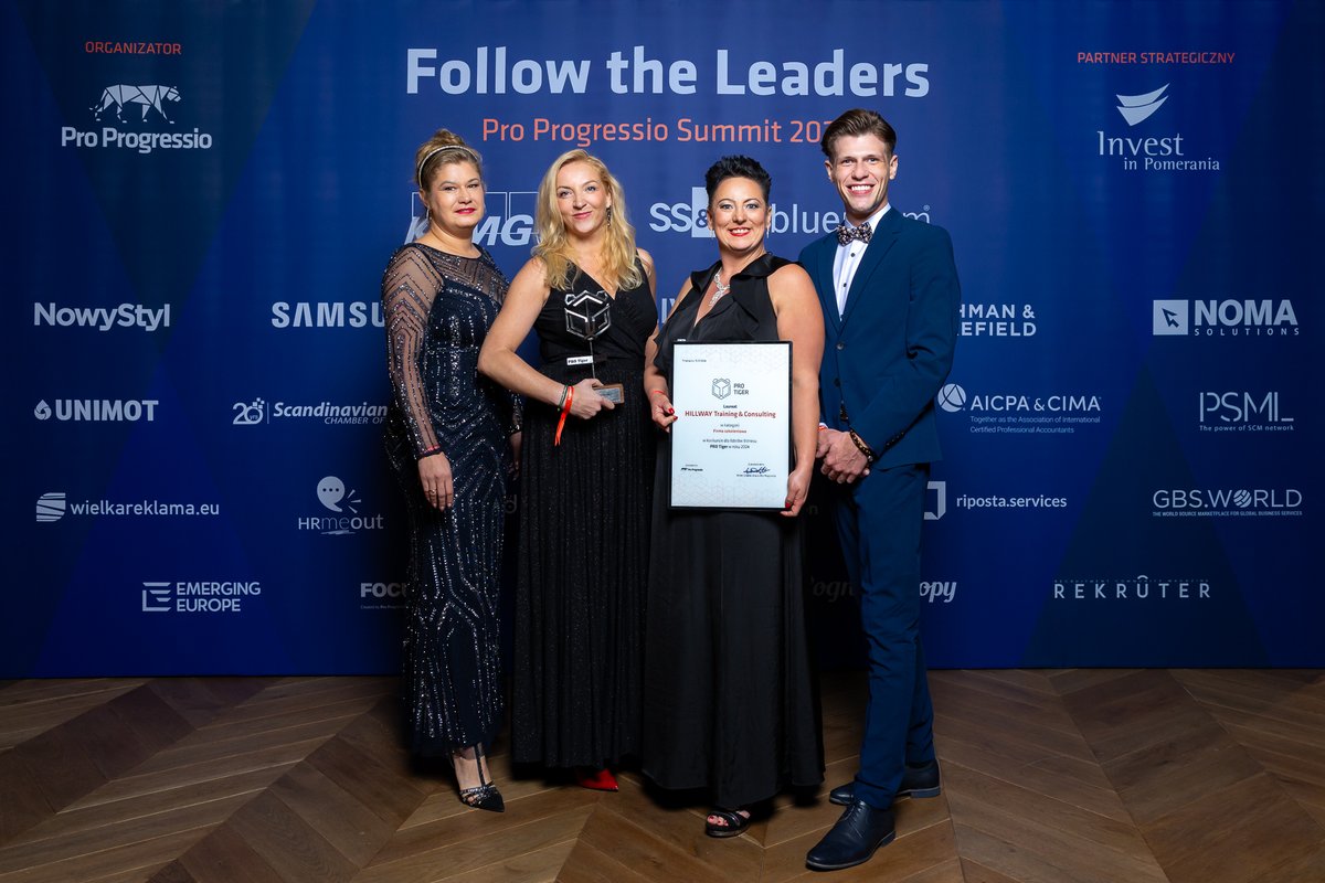 HillwayTraining's tweet image. HILLWAY Training &amp;amp; Consulting FIRMĄ SZKOLENIOWĄ 2024 w konkursie liderów Biznesu PRO TIGER  

Gratulacje dla wszystkich  Laureatów -  T-Mobile Polska Nordea Nowy Styl  Moderna i inne 

#ProTiger #FirmaSzkoleniowaRoku #ProProgressio #FollowTheLeaders #szkolenia #HILWAY