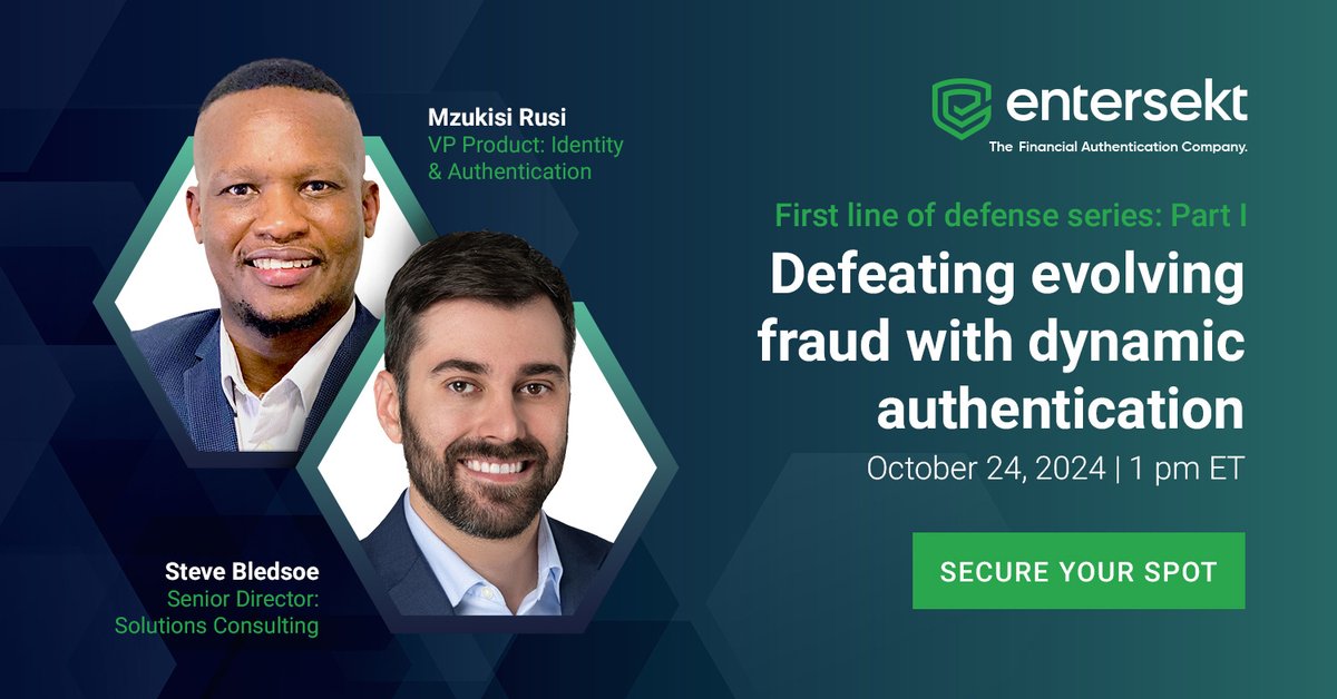 Join our <a href="/Q2_Software/">Q2</a> partner webinar, ‘Defeating evolving fraud with dynamic authentication’ on October 24:
⚡ Understand the latest #fraud trends 
✂️  Reduce reliance on legacy technology  
✔️ Keep customers safe with modern #authentication
Register 👉 bit.ly/3Yk5slW