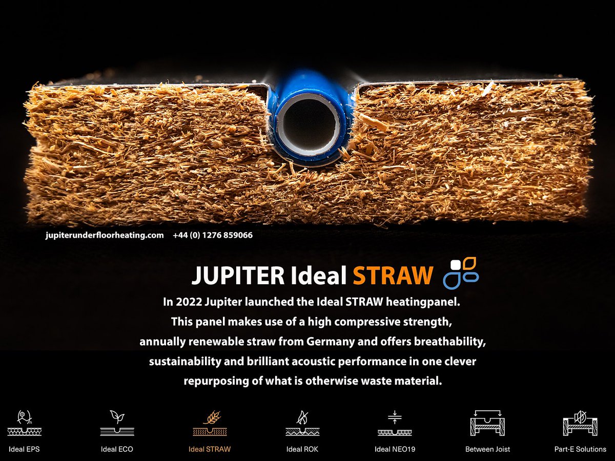 Experience heating with a conscience! 🌿
Introducing the JUPITER Ideal STRAW underfloor heating panel, your sustainable choice for a warmer home. Crafted from renewable straw fibres and manufactured with zero carbon emissions, it's the eco-warrior's dream.