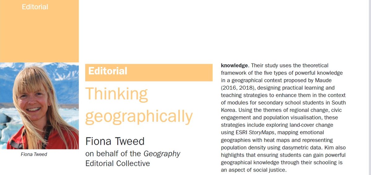 'what does it really mean to think geographically? Why is geographical thinking essential? '

Fiona Tweed representing the Geography editorial collective presents this study for the Autumn issue of  Geography. 

Read in full here: the-ga.org/Editorial