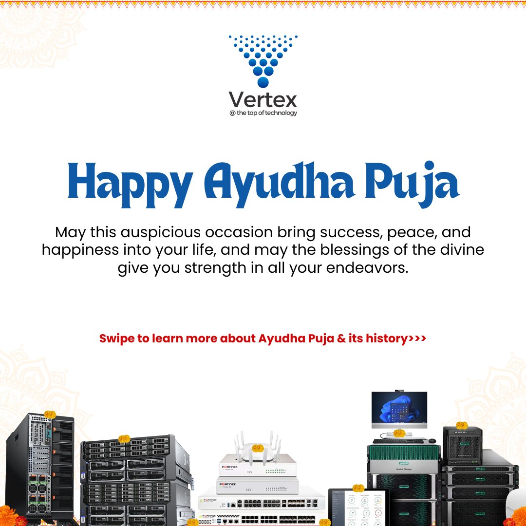 vertex_techsol's tweet image. Happy Ayudha Puja🌸🔧

Celebrating the power of tools and technology that drive our progress! This Ayudha Pooja, we honor the instruments that empower our work and pave the way for success. May the divine blessings bring peace, prosperity, and growth to all.

#AyudhaPooja