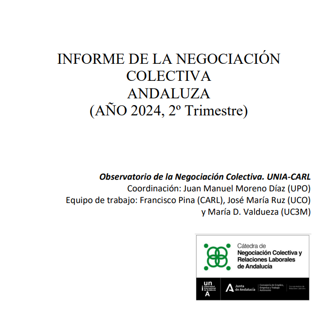 JoseRuzLp's tweet photo. Es todo un honor formar parte del nuevo Observatorio de la Negociación colectiva andaluza (@Carl_Sercla @UNIAuniversidad) que hoy publica su primer informe, correspondiente al segundo triemstre de 2024.

Consulta el informe completo en el siguiente enlace:
https://t.co/8P5M9EyqYc https://t.co/Ee1Z4z84o0