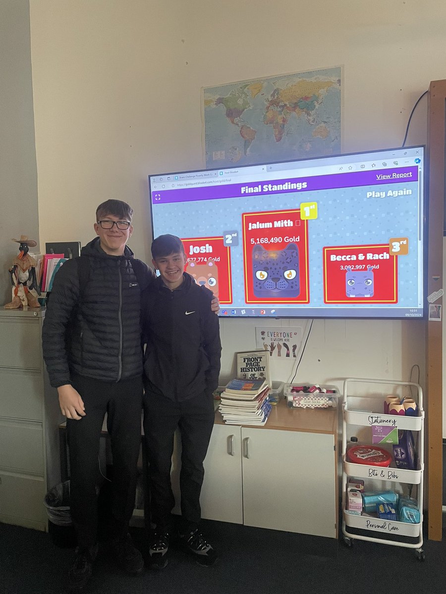 Mrs Cowper (@mrscowper1) on Twitter photo Higher historians taking part in <a href="/OnandUpBHS/">Onwards & Upwards</a> challenge poverty week Blooket. Our winners J and C. Lots of pupils surprised at the levels of poverty across the country which generated discussions. #article27 Higher historians taking part in <a href="/OnandUpBHS/">Onwards & Upwards</a> challenge poverty week Blooket. Our winners J and C. Lots of pupils surprised at the levels of poverty across the country which generated discussions. #article27