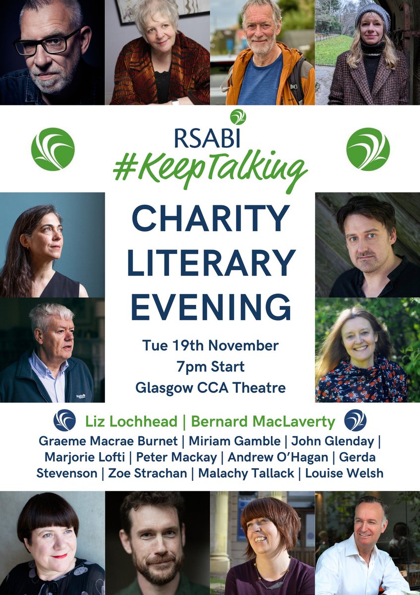 I have organised a special literary charity evening in Glasgow on 19th November featuring some of Scotland’s leading writers for a 24/7 help line that offers a free  health counselling support for the farming community across Scotland. 

cca-glasgow.com/programme/keep…