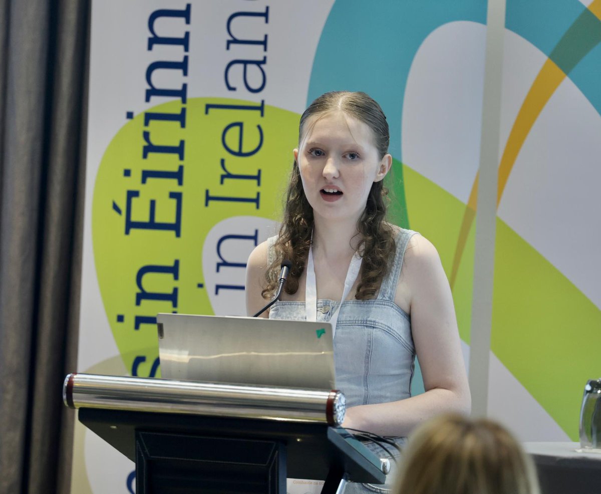 GrowingUpIre's tweet photo. @ComhairleNaNog1 represented at the #GUIConference24  Rachel from @OffalyComNaNog with Adam from @FingalComhairle and Noah from @MeathComhairle speaking about #youth issues and how #GrowingUpinIreland #longitudinal study helps #youthcouncils advocate for #change https://t.co/z62HTzqbv7