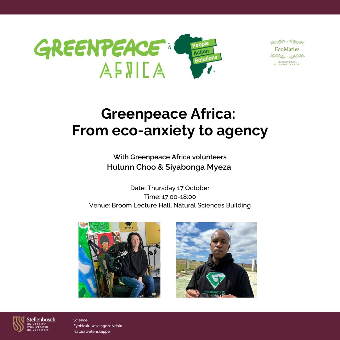 Join us for a hybrid session with Greenpeace Africa’s Volunteer Coordinator for SA Hulunn Choo &amp; Climate/Energy Campaigner Siyabonga Myeza for an introduction to volunteering - online &amp; in-person events.teams.microsoft.com/event/3a0cccd9…