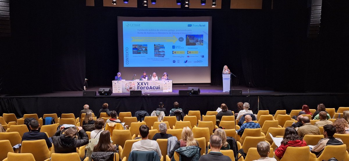 FundacionCETMAR's tweet photo. En @FOROACUI se habla de #CETMAR. En la mesa dedicada a la investigación, nuestra compañera Marisa Fernández presenta nuestro centro, su misión y razón de ser, y nuestros planes de futuro https://t.co/6RJSHRvr1s