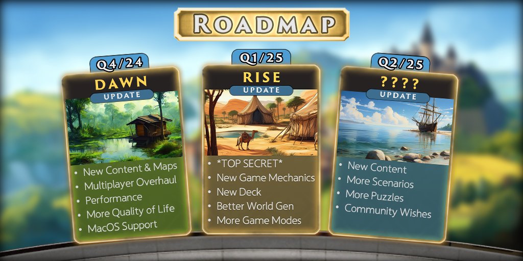 Last week we revealed the roadmap for the next major TerraScape updates! 🗺️🔍

It's full of exciting new features, improvements and content that we can't wait for you to experience! ✨

Which update are you most excited about? 👀

#IndieGame #IndieGameDev