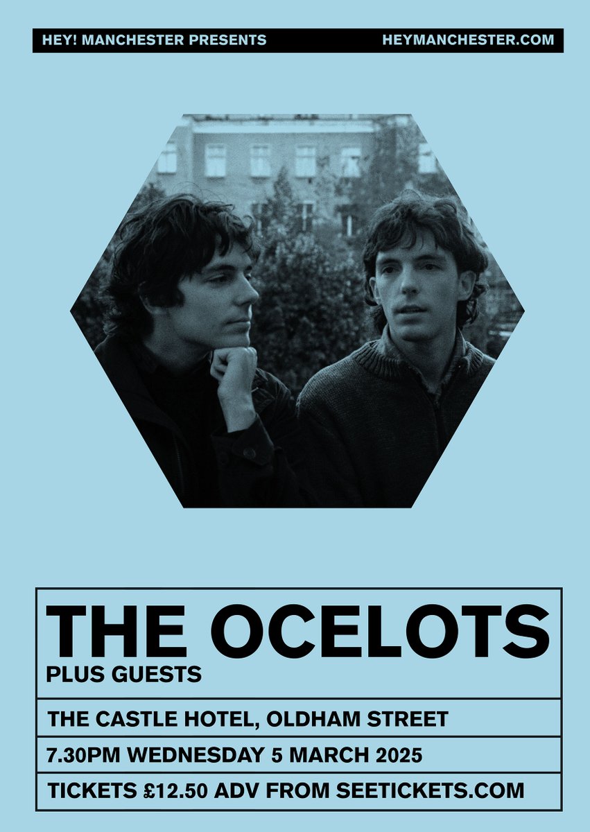Hey! Manchester (@heymanchester) on Twitter photo NEW SHOW: We're delighted to be working with Wexford's @theocelotsmusic for the first time! They play <a href="/thecastlehotel/">The Castle Hotel</a> on Wed 5 Mar - read about their forthcoming album and book tickets now: heymanchester.com/the-ocelots#in⦠NEW SHOW: We're delighted to be working with Wexford's @theocelotsmusic for the first time! They play <a href="/thecastlehotel/">The Castle Hotel</a> on Wed 5 Mar - read about their forthcoming album and book tickets now: heymanchester.com/the-ocelots#inā¦