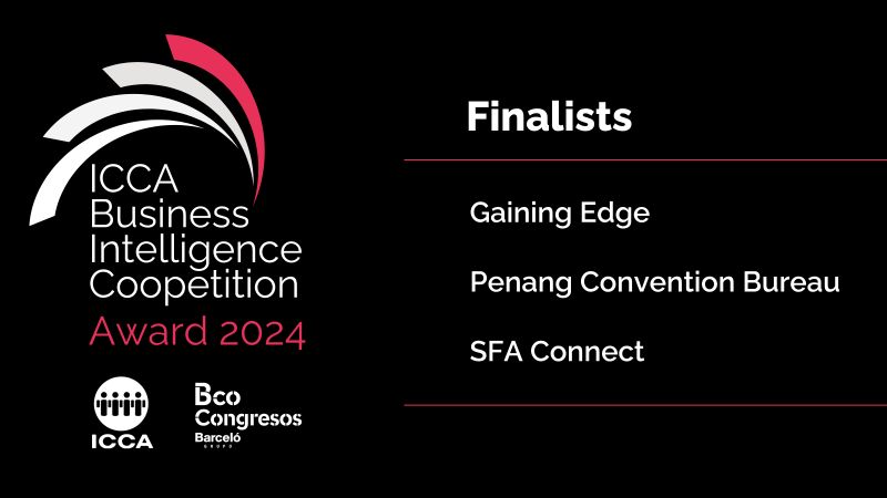 <a href="/BcoCongresos/">Bco Congresos</a>  and <a href="/ICCAWorld/">ICCA</a>  are thrilled to announce the finalists of the #BICoopetition2024      ICCA Business Intelligence Coopetition at #ICCACongress24: 
<a href="/GainingEdge/">GainingEdge</a> 
<a href="/PCEB_MY/">PCEB</a> 
<a href="/fleming_sarah/">SFA-Connect</a> 
Good luck! For more information, please visit
events.iccaworld.org/.../Agenda/Age…...