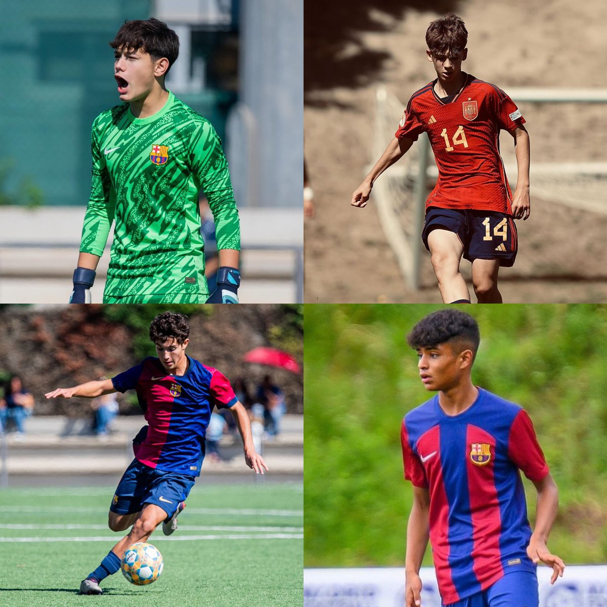 Barca_Buzz's tweet photo. 🇪🇸: Barcelona youngsters Pablo Peña, Gerard Mullol, Gorka Buil and José Alfredo Rodríguez have been called up by Spain U15 to face Bulgaria, Iceland and Wales from October 18-23. https://t.co/2UBkgCaBce