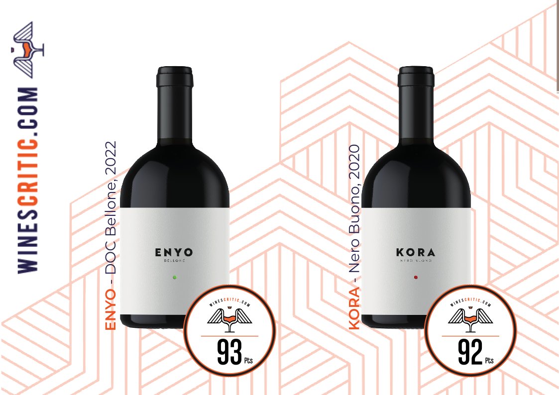 📣Another achievement for our Enyo and Kora. Bellone and Nero Buono get more and more appreciated by the critique and the wine experts. 
⭐️WinesCritic.com assigns 93 punti to Enyo (DOC Bellone) and 92 points to Kora Nero Buono.

#wine #cincinnatovini #nerobuono #bellone