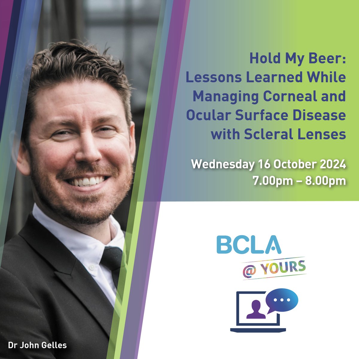 will you be joining us next week for our webinar? 

1 CPD point available, open to all. register today

tinyurl.com/mpkd5rp9

#BCLA #AlwaysLearning #Webinar #CPD #scleralenses  #eyecareprofessionals