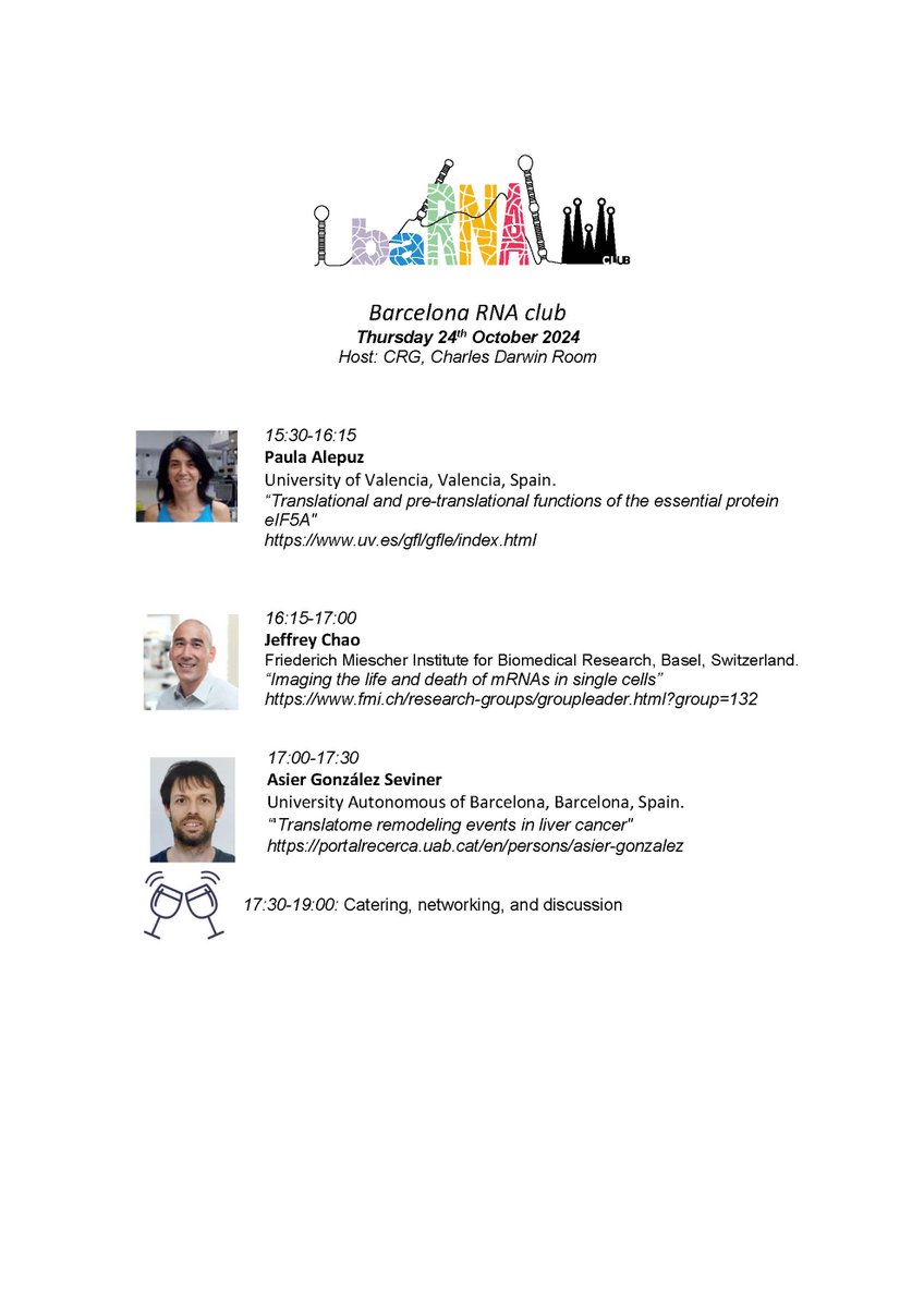 Ignacio Rubio Somoza (@i_rubio_somoza) on Twitter photo <a href="/baRNA_meetings/">baRNAclub</a> is back!, come join us on October 24th to enjoy talks and networking at CRG!, free registration barnaclub.cragenomica.es/user/register organized by <a href="/BolognaLab/">RNA Biology</a> <a href="/GebauerLab/">Gebauer Lab</a> <a href="/I_Rubio_Somoza/">Ignacio Rubio Somoza</a> and supported by <a href="/cragenomica/">CRAG</a> <a href="/CRGenomica/">Centre for Genomic Regulation (CRG)</a> <a href="/RNASociety/">The RNA Society</a> <a href="/lexogen/">Lexogen</a> <a href="/baRNA_meetings/">baRNAclub</a> is back!, come join us on October 24th to enjoy talks and networking at CRG!, free registration barnaclub.cragenomica.es/user/register organized by <a href="/BolognaLab/">RNA Biology</a> <a href="/GebauerLab/">Gebauer Lab</a> <a href="/I_Rubio_Somoza/">Ignacio Rubio Somoza</a> and supported by <a href="/cragenomica/">CRAG</a> <a href="/CRGenomica/">Centre for Genomic Regulation (CRG)</a> <a href="/RNASociety/">The RNA Society</a> <a href="/lexogen/">Lexogen</a>