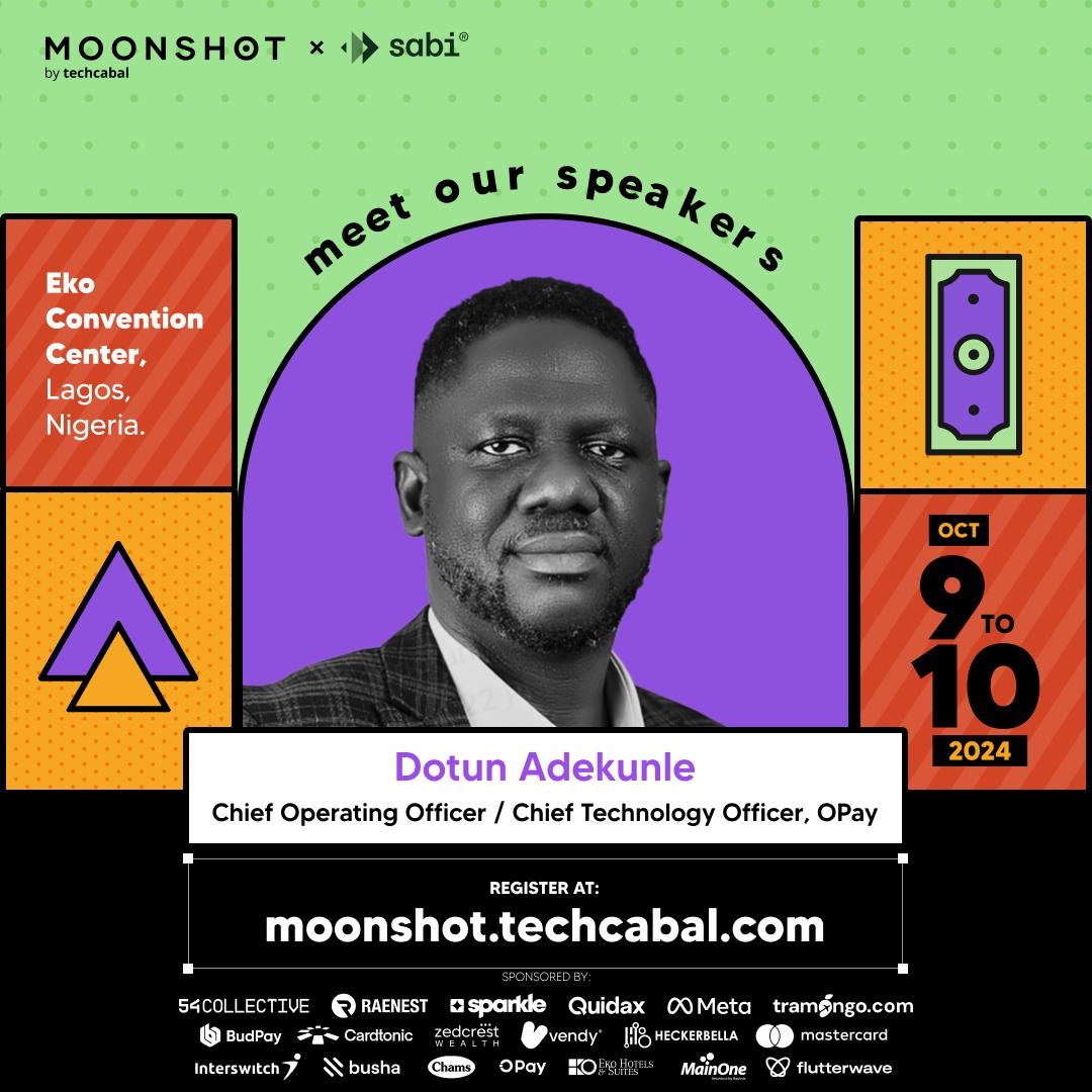 Ready to soar into the future of tech?  

Join our CTO/COO and Africa's brightest minds in innovation, tech enthusiasts and investors at Moonshot 2024, <a href="/TechCabal/">TechCabal</a>'s flagship event discussing the future of technology. 

#Moonshot2024 #TechForAfrica #OPay