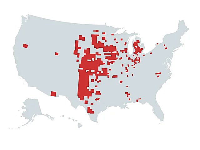 USA counties that are rectangles