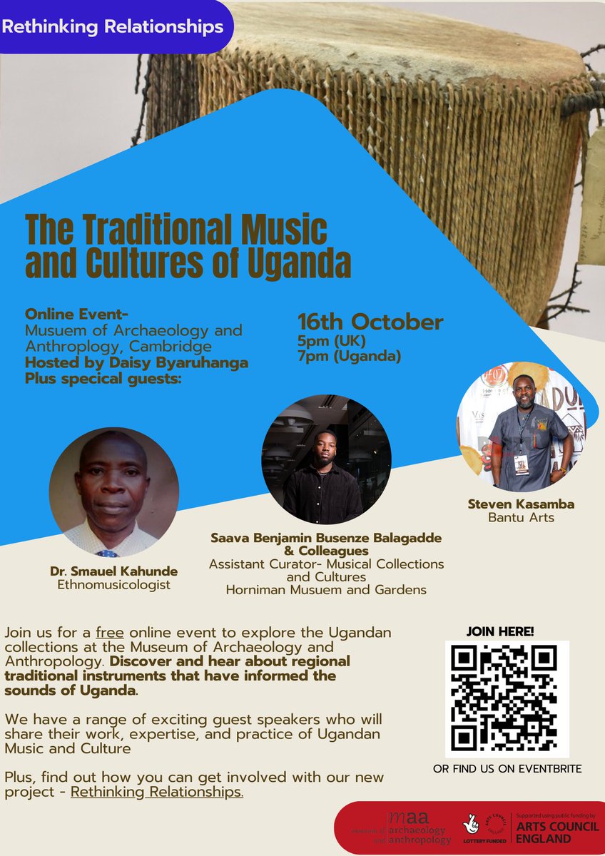 Join a free online event with the Rethinking Relationships team <a href="/MAACambridge/">Museum of Archaeology and Anthropology</a> exploring the rich music of Uganda and learn about its regional instruments.

This is the first of many exciting events as part of the Rethinking Relationships project! Sign up:  bit.ly/3zZELcz