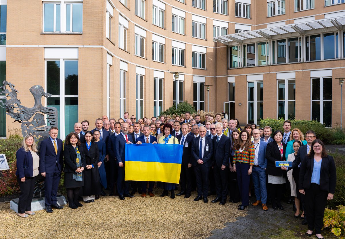 IrelandinNL's tweet photo. At this week's @OPCW #executivecouncil, 🇮🇪 reiterated our unwavering support for 🇺🇦 in the international city of #peace and #justice. 🇮🇪 continues to #StandWithUkraine both #bilaterally and #multilaterally in order to support and contribute to 🇺🇦 peace, stability and future. https://t.co/rj6zcNQBCC
