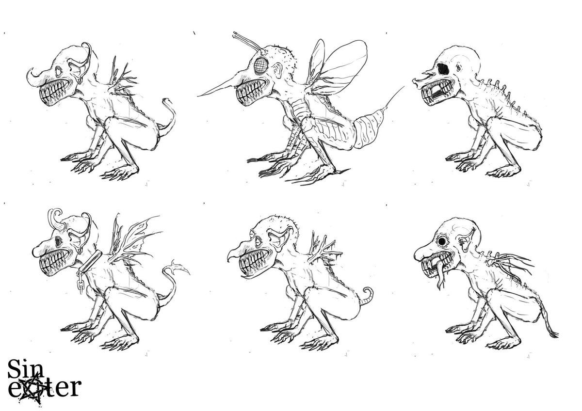 Minor enemy I’ve done for my personal project “Sin eater”
The defectives are lesser demons created by the princes of hell in a failed attempt to turn humans into demons. These hell creatures are usually seen in packs preying on humans.