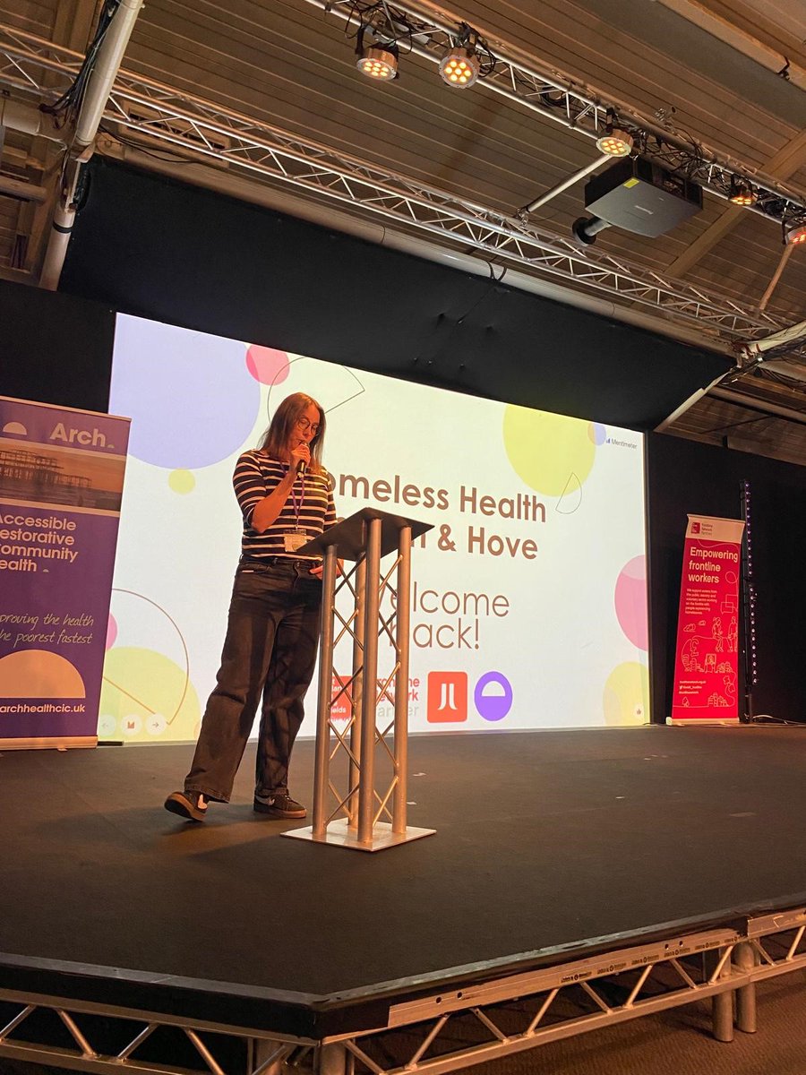 archhealthcic's tweet photo. Our brilliant ANP and Exec Director Hannah kicking the conference off for us! "It's all about learning, connecting and sharing." #HomelessHealthConference #Brighton https://t.co/rB9xkLfjBx