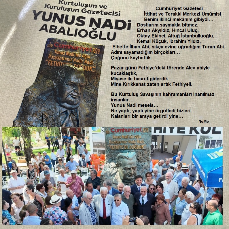 necdet_mercan's tweet photo. Yunus Nadi Anıtı açıldı... Yunus Nadi 1 Temmuz 1879'da bugünkü ismi Fethiye olan Aydın sancağının Makri kazasında dünyaya geldi. https://t.co/r7EFbU4p41
