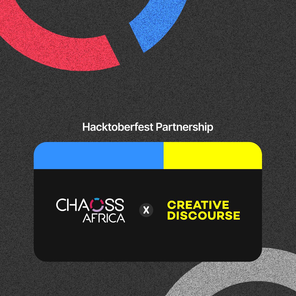 chaoss_africa's tweet photo. ✨️Partnership✨️

We're excited to announce our community partnership with @CrDiscourse. This partnership is for all designers who are new to open source or have been contributing, to come contribute to awesome projects at CHAOSS. 

#chaossafrica #Hacktoberfest #design https://t.co/zfZ8kZLCpd