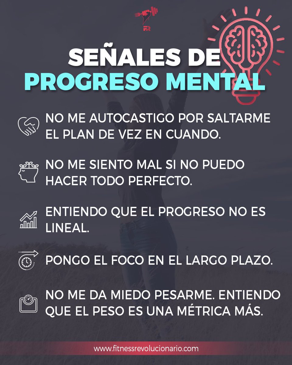 FITrebelde's tweet photo. Solemos medir el progreso en kilos de grasa perdidos o kilos de músculo ganado.

Sin embargo, tan importante como el progreso físico es el progreso mental.

Mejorar la relación con la comida, desarrollar flexibilidad cognitiva o tener una mejor perspectiva, es tan importantes como mejorar cualquier variable física.

Y, de hecho, sin progreso mental no podrás mantener el progreso físico a largo plazo.

Trabaja cuerpo y mente.