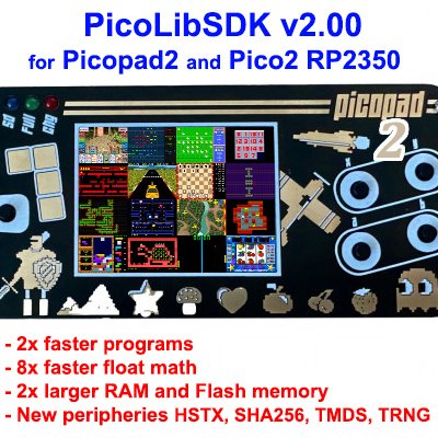 NemecekPanda38's tweet image. New version of #PicoLibSDK v2.00 for #Pico2 #RP2350 on #Picopad2 by @pajenicko. Faster, more powerful. Fully supports ARM and RISC-V modes. Source code and samples on GitHub: github.com/Panda381/PicoL… or on WWW: breatharian.eu/hw/picolibsdk/… ... (now I am working on faster RISC-V float)