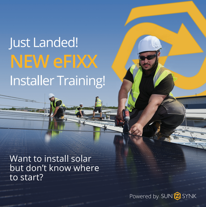 📢 Free eFIXX Installer Training with Sunsynk! 👷

Learn to design, plan, and install solar PV systems with 5 video tutorials. CPD certified, perfect for electricians entering the solar industry. Earn your certificate today! 🔋⚡

eFIXX