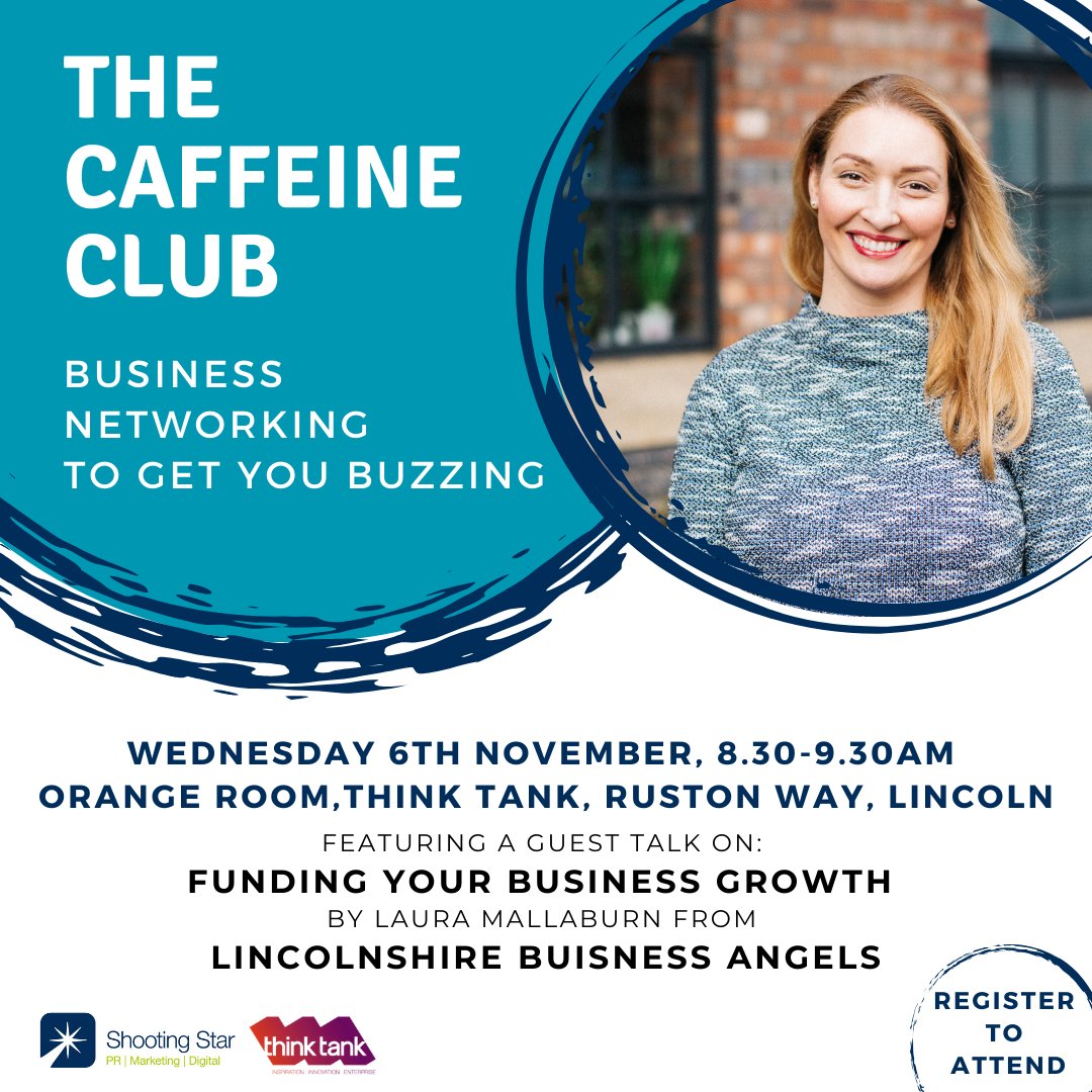 Time to fuel up! Join us on 6th November for the Caffeine Club at Think Tank, Lincoln.

Enjoy breakfast and connect with industry professionals.

Laura Mallaburn from <a href="/LincolnSIP/">Lincoln Science & Innovation Park</a> will discussing funding your business growth!

Limited spaces remain!
shorturl.at/YgqC9