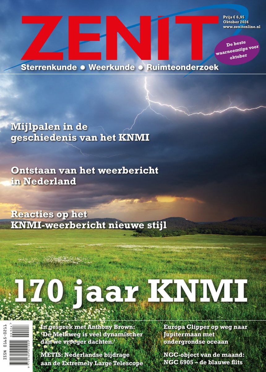Zenit, het maandblad van de #KNVWS wijdt deze maand een themanummer aan het #KNMI. Het weerinstituut bestaat 170 jaar, een mooie aanleiding op terug te blikken met bijdragen over de oprichting en de geschiedenis van het weerbericht. zenitonline.nl/product/zenit-…