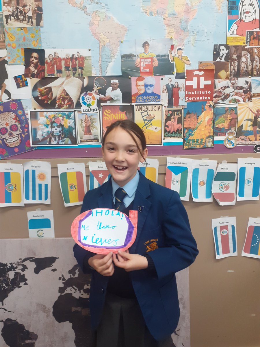 Our juniors have been given Spanish names to use in the classroom in order to practise the pronunciation of different phonemes. ¡Hola amigos!