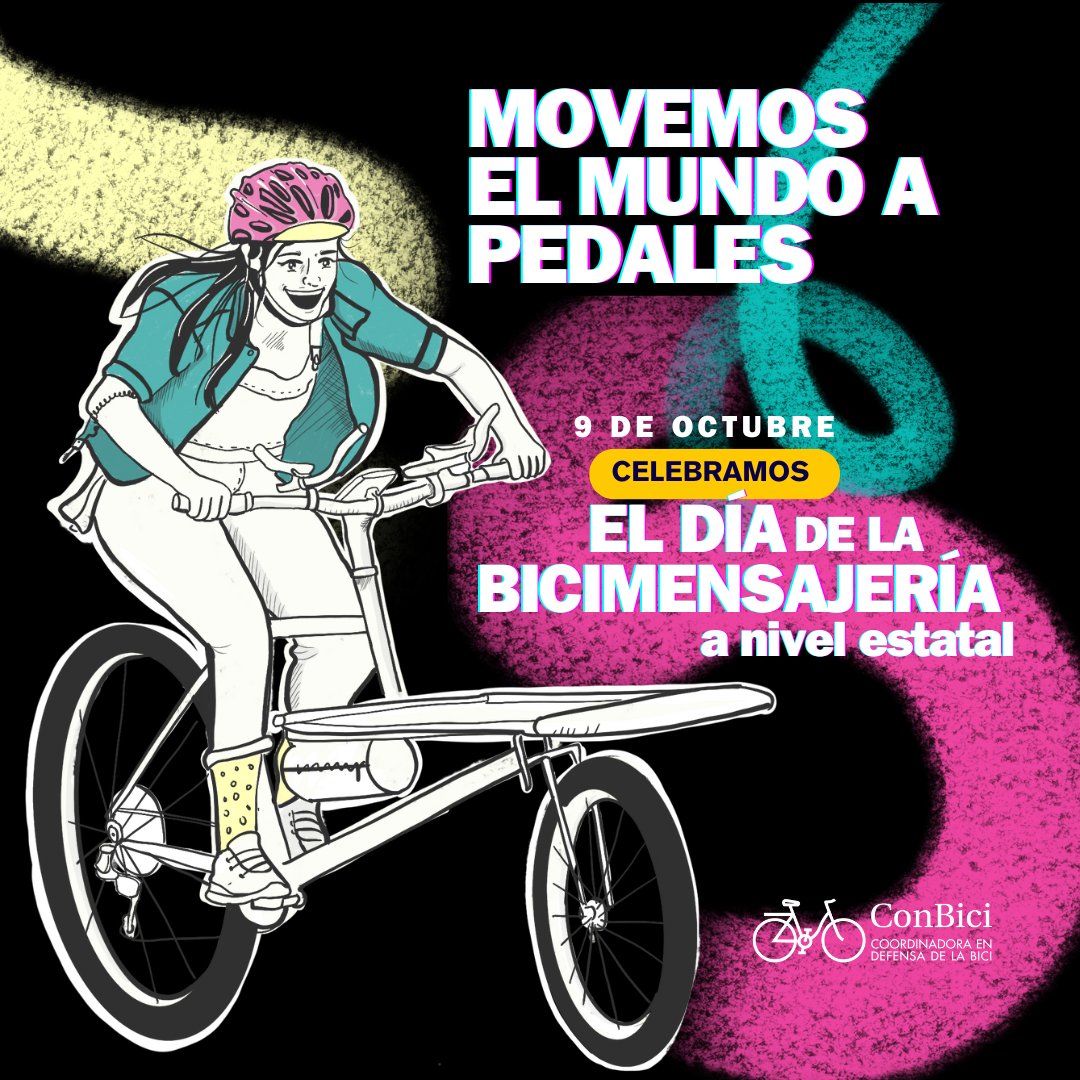 📅 El 9 de octubre celebramos el día de la #Bicimensajería 🚴‍♂️ en nuestras ciudades 🌆. Un reconocimiento a todas las empresas que han elegido a la bici como herramienta sostenible, profesional y accesible 📦💚. ¡Agradecemos su labor y celebramos su impacto! 🙌 #Ciclologística