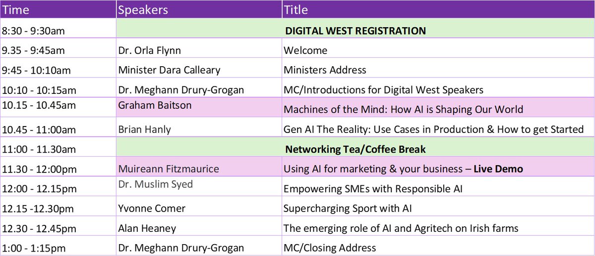 Digital West 2024 (@digitalwestbiz) on Twitter photo Digital West - Supercharge your Business with AI - Friday 11th October - ATU Mayo Campus - looking forward to seeing everyone there (sold out event). Registration opens at 8:30 and you can grab a tea/coffee on your way in. <a href="/atu_ie/">Atlantic Technological University</a> <a href="/ATU_Mayo/">ATU Mayo</a> <a href="/daracalleary/">Dara Calleary</a> <a href="/OFlynnATU/">Orla Flynn</a> #digitalwest Digital West - Supercharge your Business with AI - Friday 11th October - ATU Mayo Campus - looking forward to seeing everyone there (sold out event). Registration opens at 8:30 and you can grab a tea/coffee on your way in. <a href="/atu_ie/">Atlantic Technological University</a> <a href="/ATU_Mayo/">ATU Mayo</a> <a href="/daracalleary/">Dara Calleary</a> <a href="/OFlynnATU/">Orla Flynn</a> #digitalwest