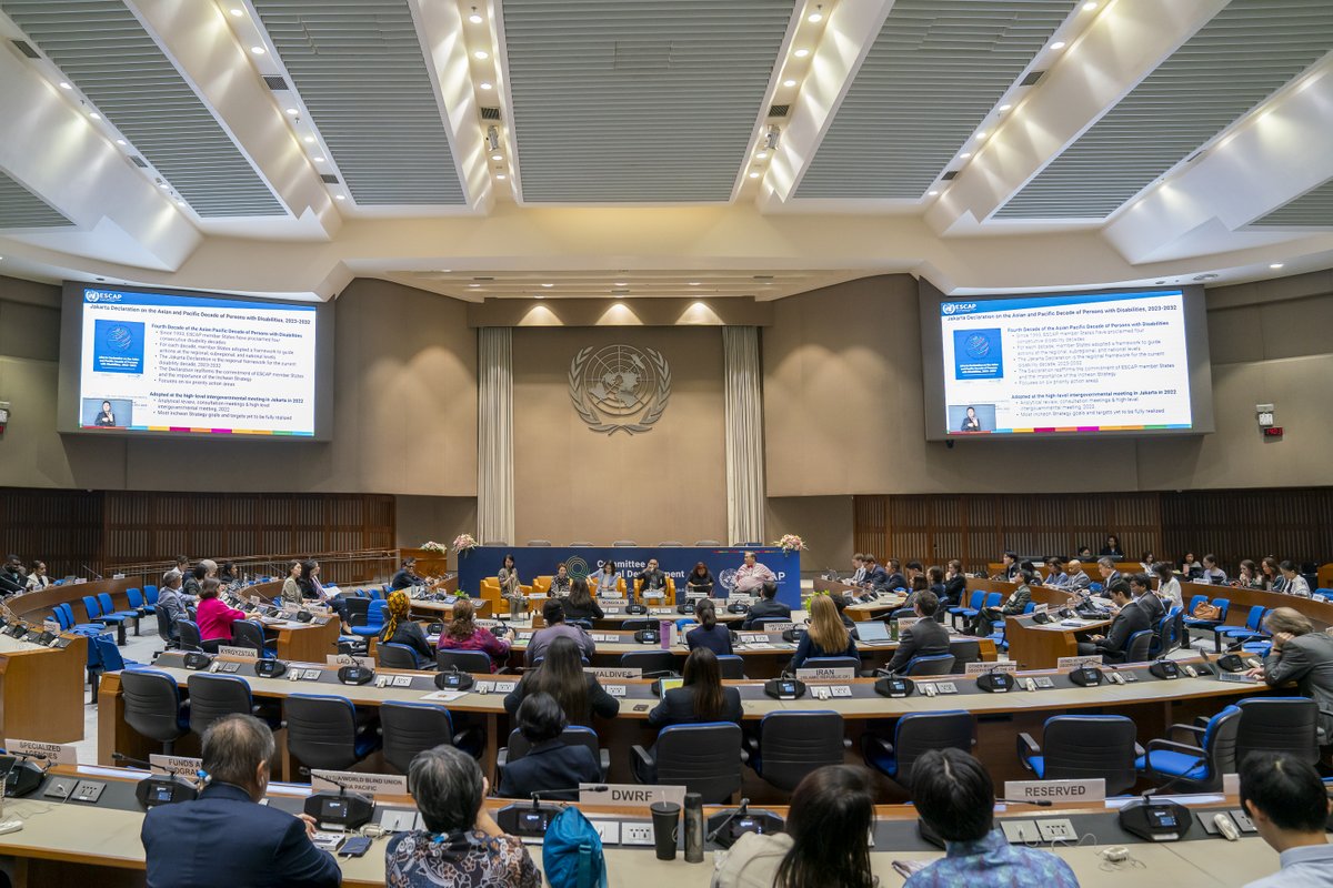 UNESCAP's tweet photo. At #CSocDev8, delegates discussed the critical need for a whole-of-government approach to #DisabilityInclusion.

Collaboration across sectors and valuing the voices of the disability community are essential in this process.

#JakartaDeclaration https://t.co/3sJTGwYipa
