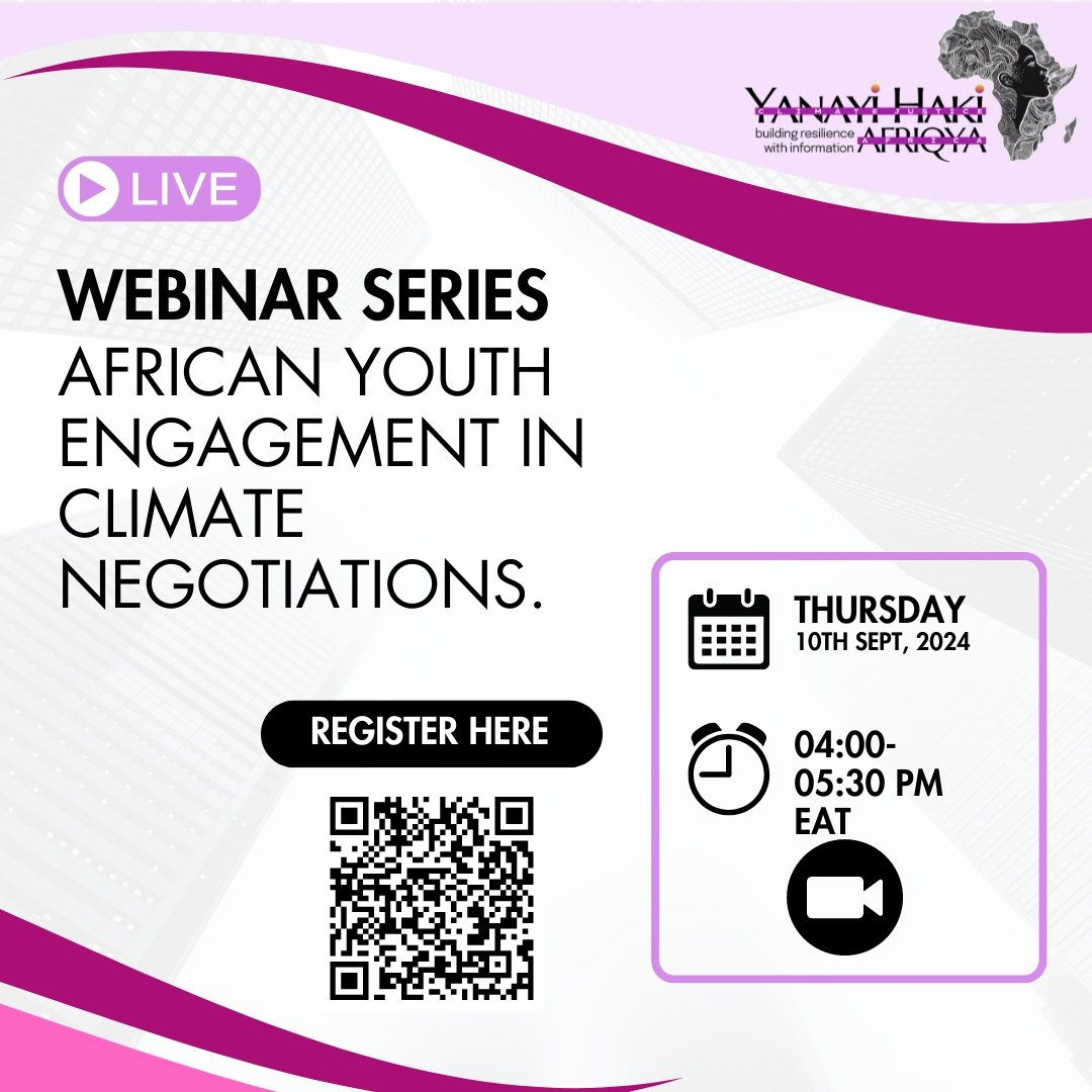 CJusticeAfrica's tweet photo. 🌍 Calling all African youth! Join our webinar series on Youth Engagement in Climate Negotiations. Be part of the conversation, shape the future, &amp; amplify African voices in global climate action.
 Don't miss out – register now!
#ClimateAction #AfricanYouth #COP29 #YouthVoices https://t.co/1dLt5jpLsP