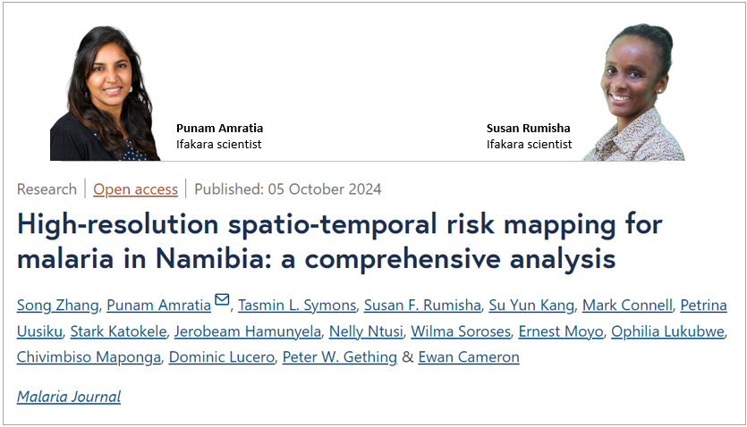 ifakarahealth's tweet photo. ELIMINATION:
Leveraging maps for targeted malaria interventions 🗺️

 🎯 Targeting malaria with precision! 🦟 @ifakarahealth scientists Punam Amratia & Susan Rumisha have co-authored a study on how geospatial techniques can boost malaria interventions in Namibia 🇳🇦 & beyond. High-res maps are helping prioritize prevention efforts for faster elimination! 📉🌍 

>> https://t.co/SqYliJIGvo
>> #IFAKARAnews #MalariaElimination #MalariaFree #GeospatialTech #MapForChange