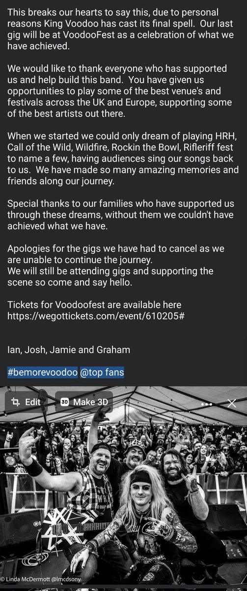 Gutted to announce this.