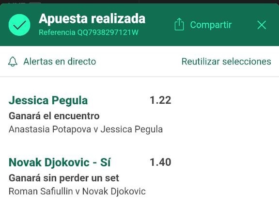 Stake 6
Cuota 1.71
Apuesten con responsabilidad 🎰🔞 
Activen notificaciones que vendremos con alguna más para la tarde 🔔

Explicación e Información en
t.me/+EL6xxPbyieE2M…