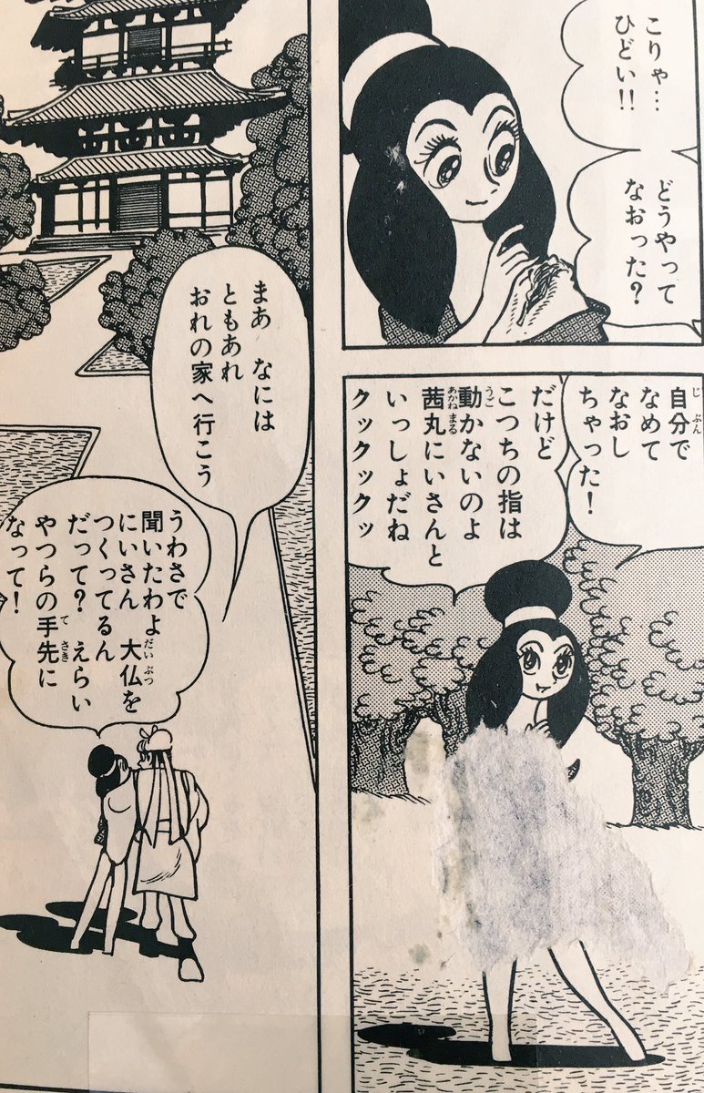 図書館で火の鳥借りた時も女のカラダだけ切り取った奴がいた。削れば裸が出てくると思ったんだろうか…… 
